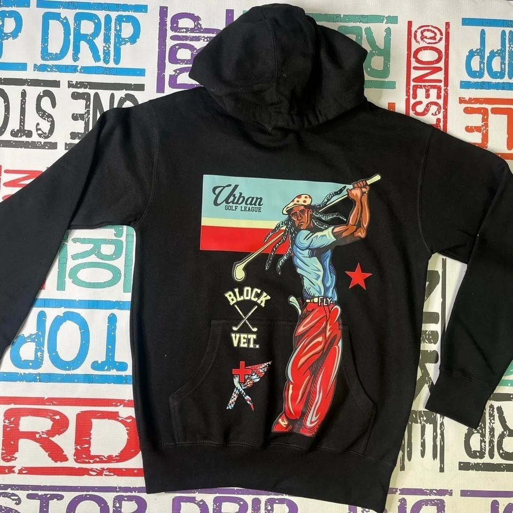 Golf hoodie black comfort fit Sz various